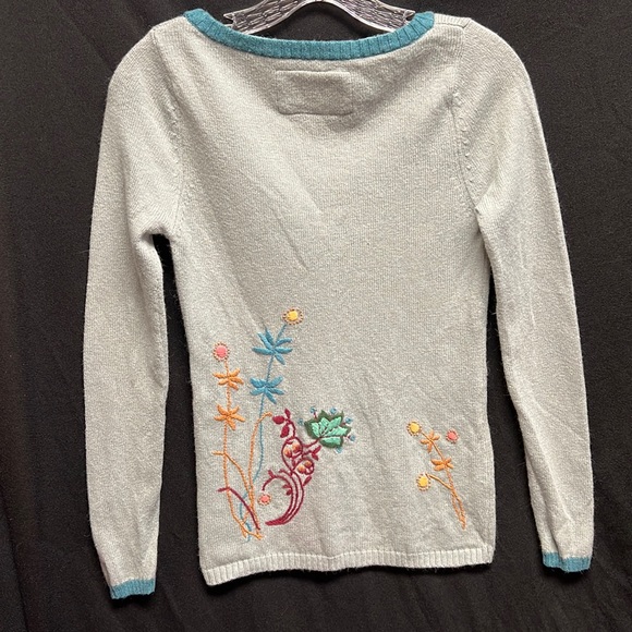 Fossil embroidered long, V-neck sweater. - Picture 8 of 14